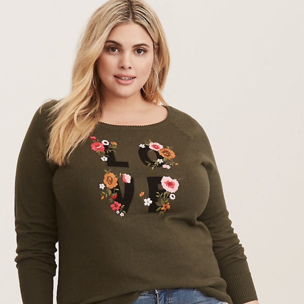 Torrid Floral Love Sweater